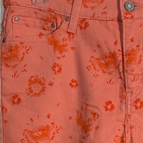 Levi's Perfectly Slimming 512 Straight Leg jeans, pink/orange, floral, spring - Picture 2 of 16